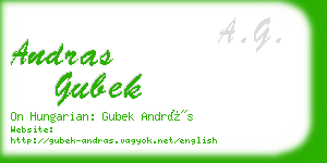 andras gubek business card